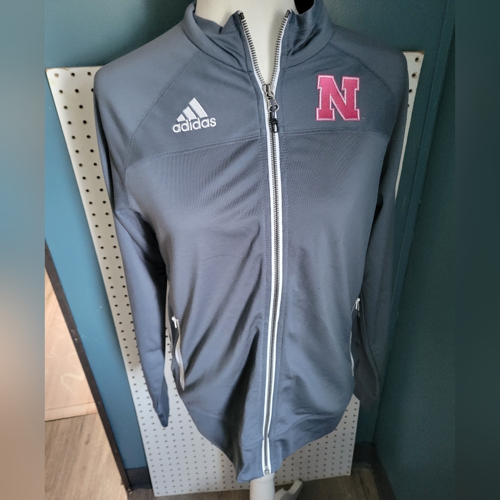 Adidas Nebraska athletic track jacket ladies size Medium
